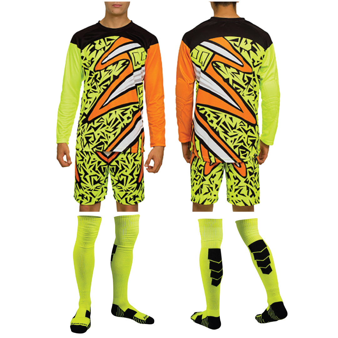 Calamity LS Long-Sleeve Goalkeeper Kit (Jersey+Short+Socks) Number Included