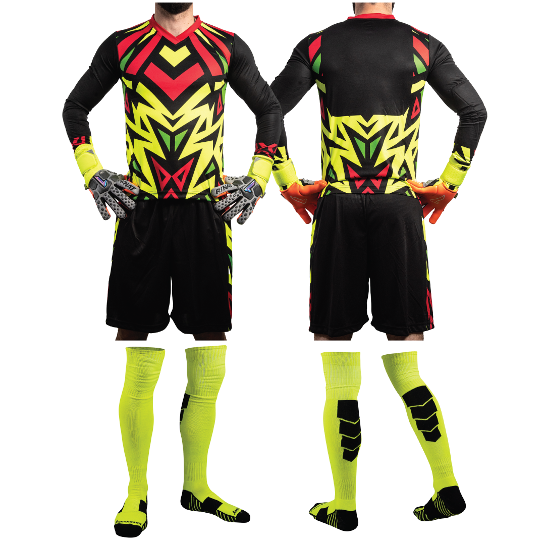 Brody III LS Long-Sleeve Goalkeeper Kit (Jersey+Short+Socks) Number Included
