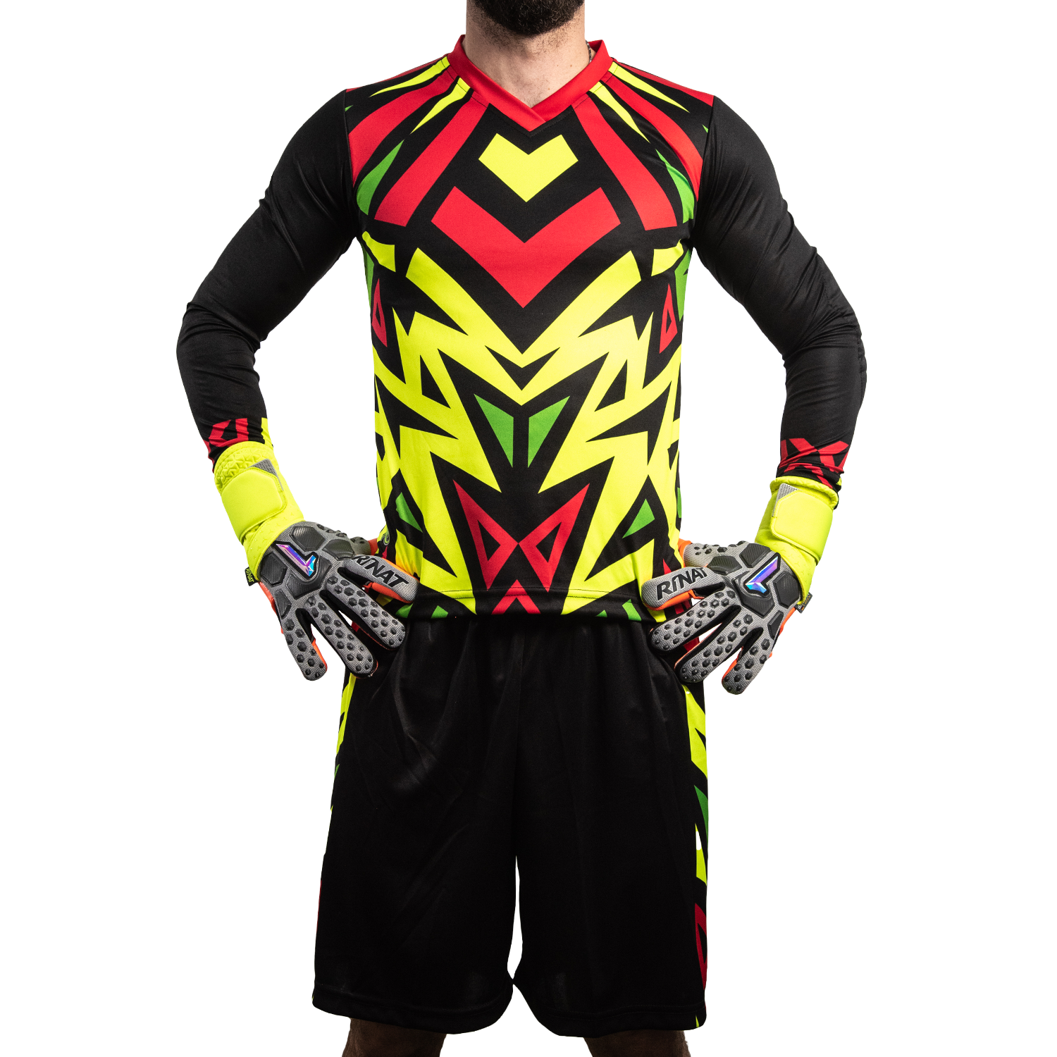 Brody III LS Long-Sleeve Goalkeeper Kit (Jersey+Short+Socks) Number Included