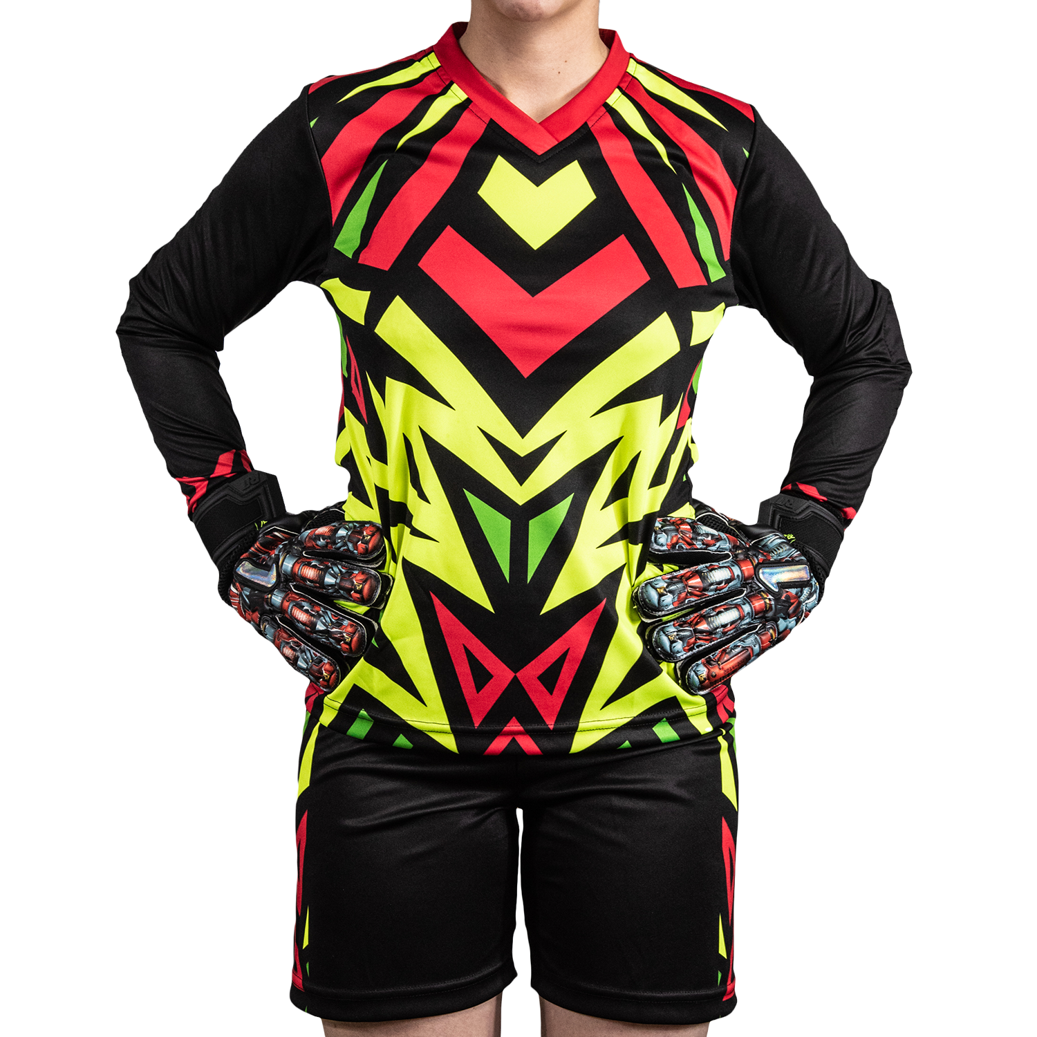 Brody III LS Long-Sleeve Goalkeeper Kit (Jersey+Short+Socks) Number Included