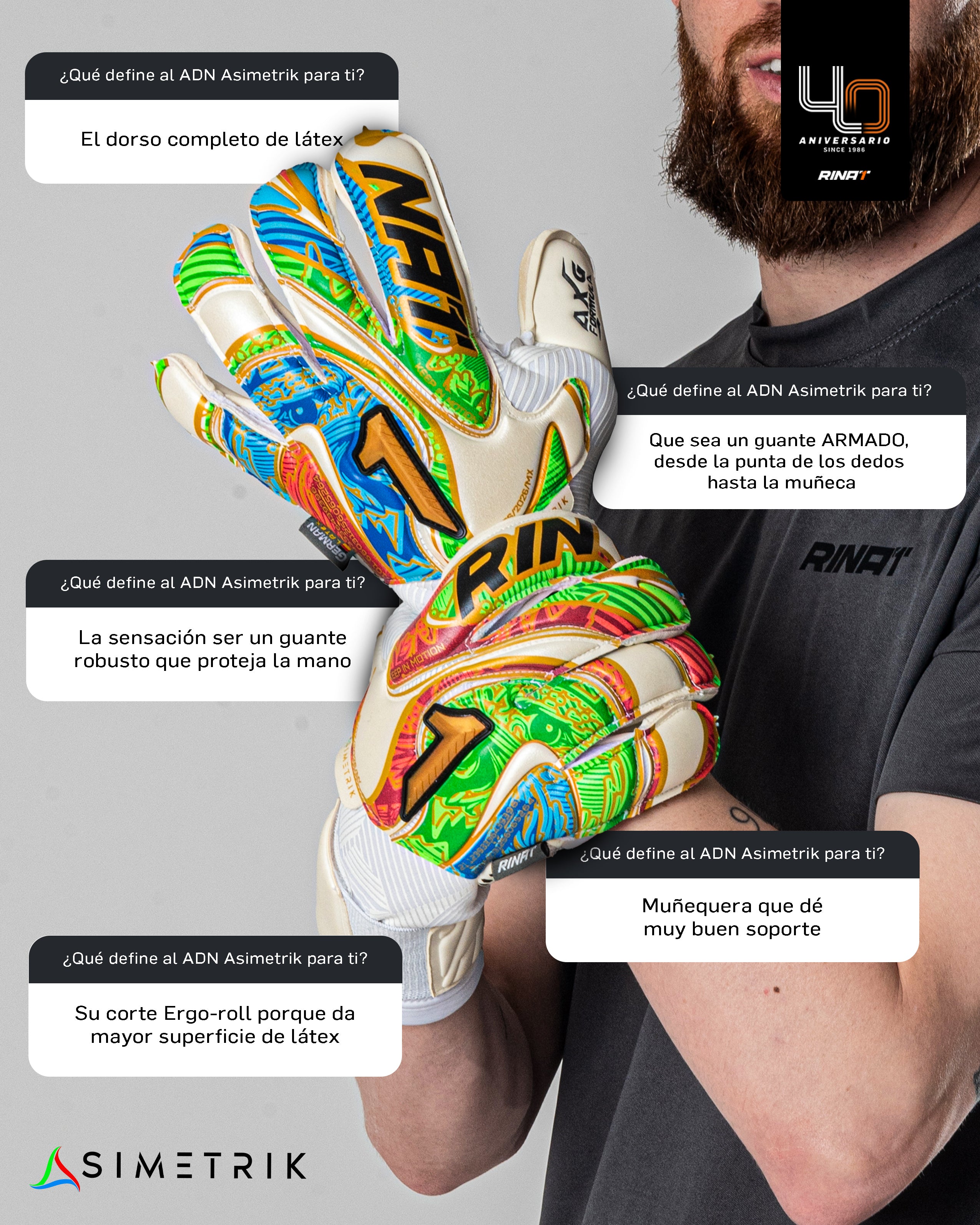 Rinat Asimetrik PRO Copa Mundial Edition 🇩🇪German AXG Latex, Hyper-Cut, Extended Palm